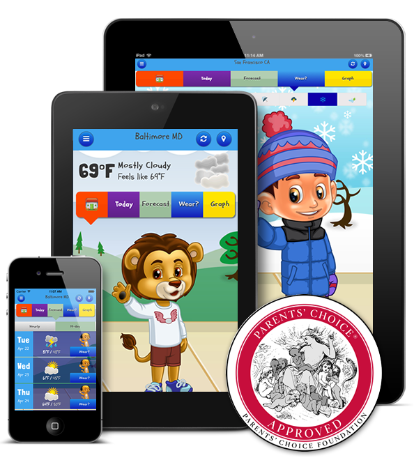 Kid Weather on Apple and Android